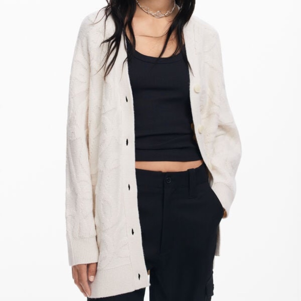 DESIGUAL OVERSIZED KNIT CARDIGAN